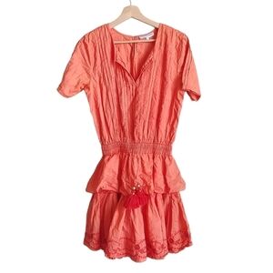 Karina Grimaldi Boho Cotton Shimmer Detail Tassel Tie Detail Dress